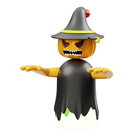 Pumpkin With Hat  3D Illustration