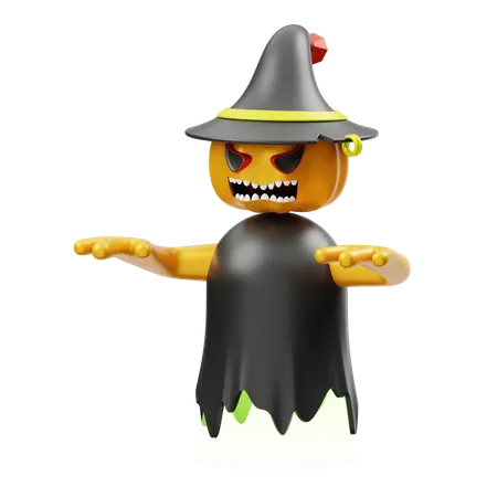 Pumpkin With Hat  3D Illustration