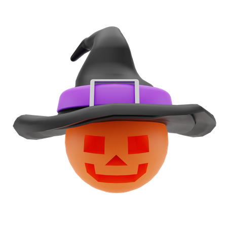 Pumpkin With Hat  3D Illustration