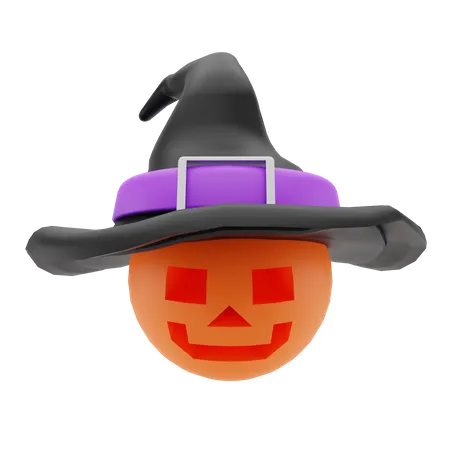 Pumpkin With Hat  3D Illustration