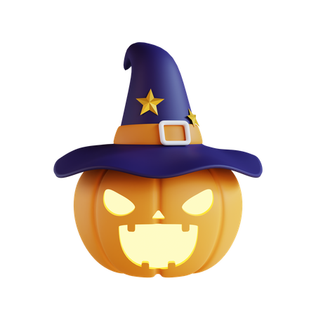 Pumpkin With Hat  3D Icon