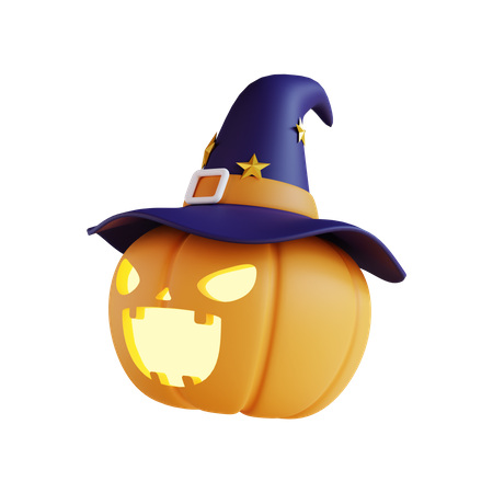Pumpkin With Hat  3D Icon