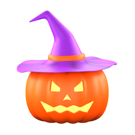 Pumpkin with hat  3D Icon