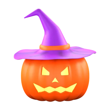 Pumpkin with hat  3D Icon
