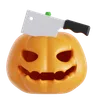 Pumpkin with knife