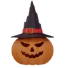 Pumpkin with witch hat