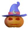 Pumpkin With Witch Hat
