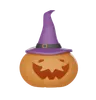 Pumpkin With Witch Hat