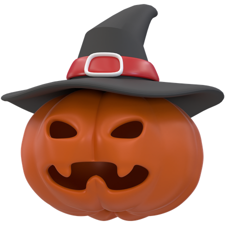 Pumpkin With Wizards Hat 3D Icon