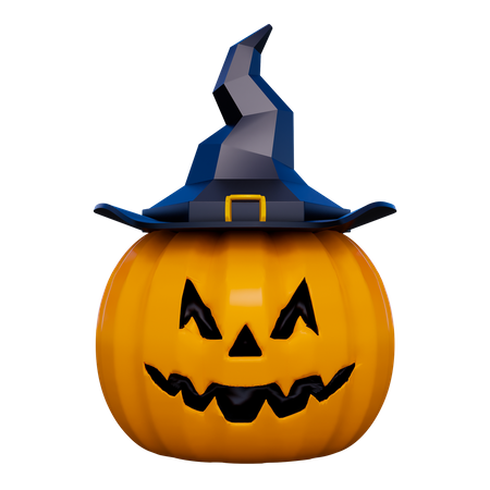 Pumpkin Wizard Hat  3D Icon