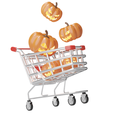 Pumpkins Cart  3D Icon