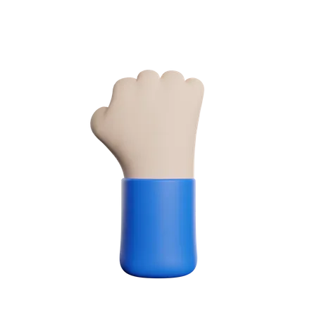 Hand Gesture Punch 3D Illustration