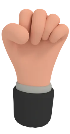 3 D Illustration Of Cartoon Hand Make Fist Gesture 3D Illustration