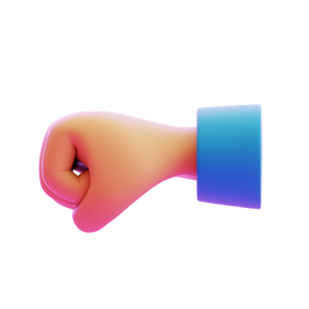 Punho apontando gesto com a mão esquerda  3D Icon