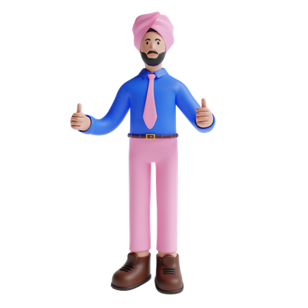 Hombre punjabi  3D Illustration