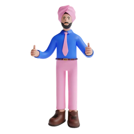 Hombre punjabi  3D Illustration