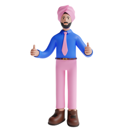 Punjabi man 3D Illustration