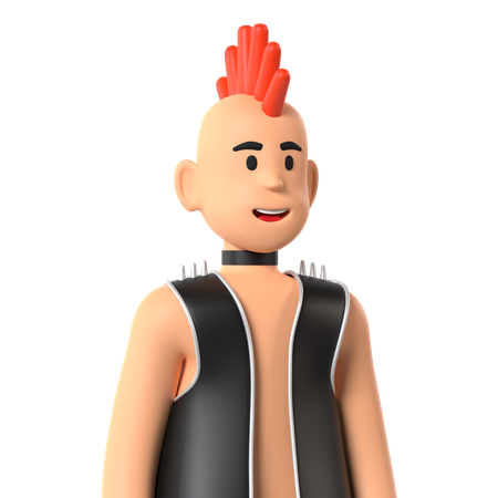 Homme punk  3D Icon