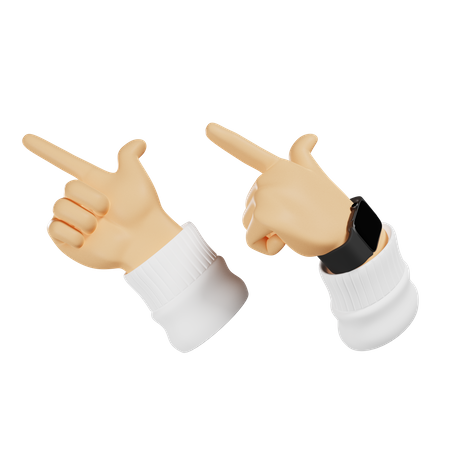 Puntero al gesto de la mano izquierda.  3D Icon