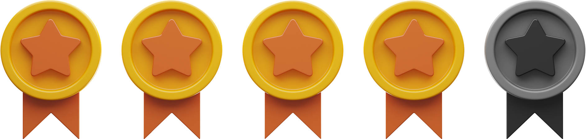Puntuación de cuatro estrellas  3D Icon