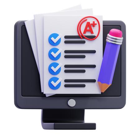 Puntuaciones de exámenes en línea  3D Icon