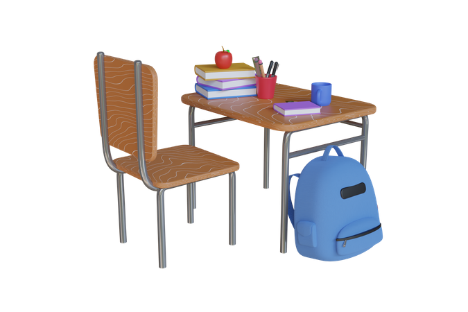 Pupitre de escuela  3D Icon