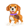 3d small dog logo