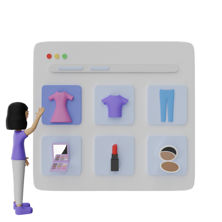 Purchase Clothes  3D Illustration