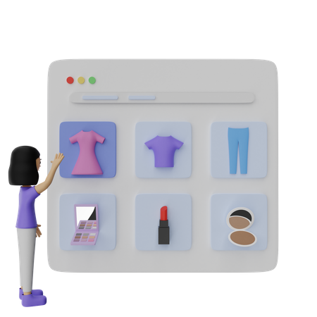 Purchase Clothes 3D Illustration
