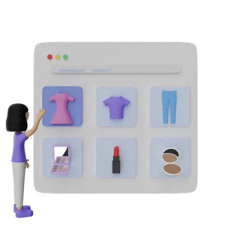 Purchase Clothes  3D Illustration