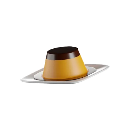 Purin Chocolate 3 D Render Isolated Images 3D Icon