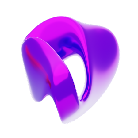 Purple Abstract Metalic Turning Circle Shape  3D Icon