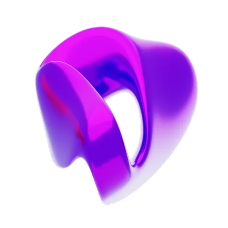 Purple Abstract Metalic Turning Circle Shape  3D Icon