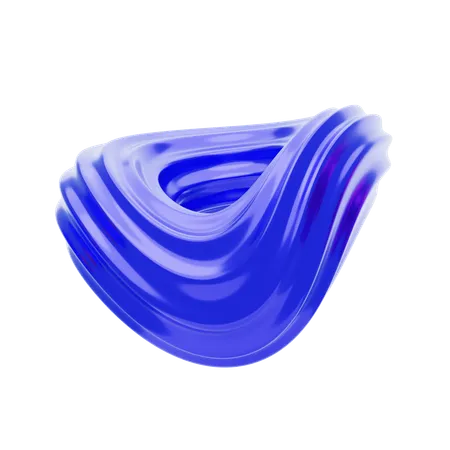 Purple Abstract Metalic Twisted Wavy Circle Shape  3D Icon