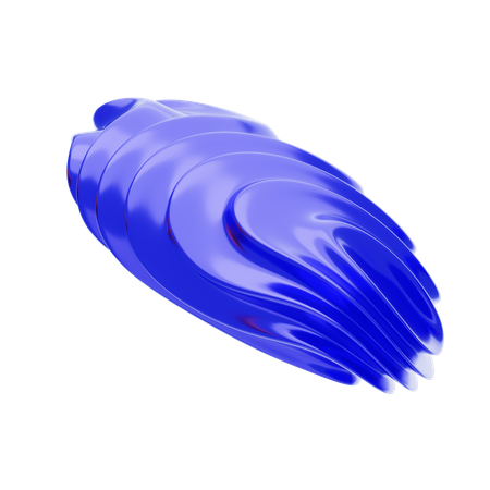 Purple Abstract Metalic Wavy Flatten Shape  3D Icon