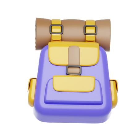 Purple Backpack  3D Icon