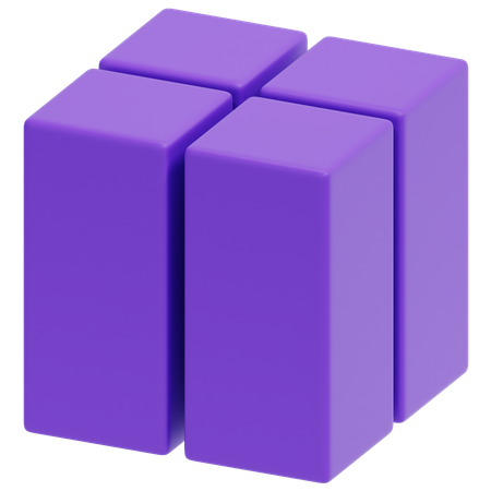 Purple Block Pair  3D Icon