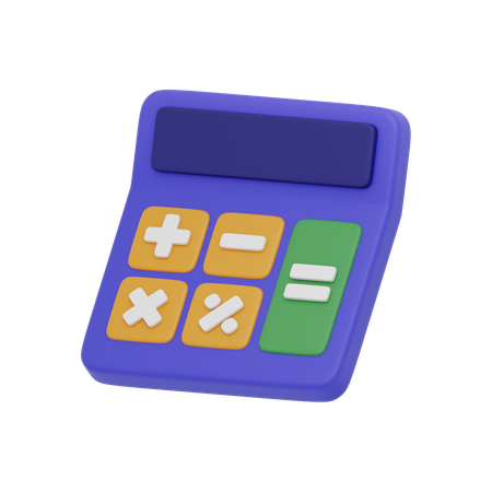 Purple Calculator  3D Icon