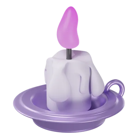 Purple candle  3D Icon