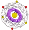Purple Circle Yellow Diamond Metal Grid Abstract Geometric
