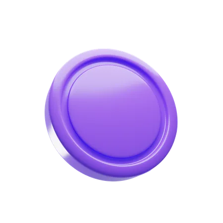 3 D Coin With Purple Color 3D Icon