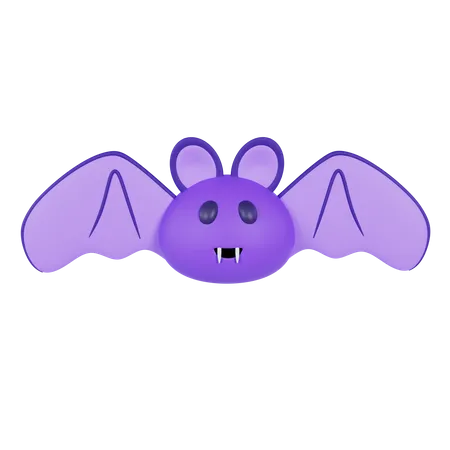 Purple Cute Halloween Bat 3D Icon