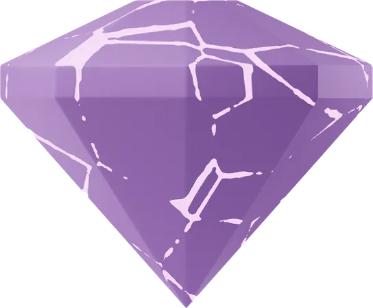 Purple Diamond  3D Illustration