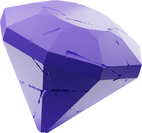 Purple Diamond  3D Illustration