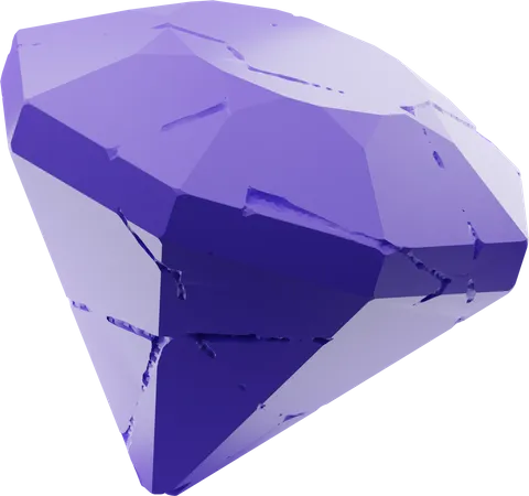 Purple Diamond  3D Illustration