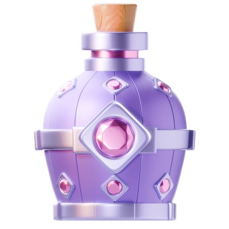 Purple Elixir Bottle  3D Icon