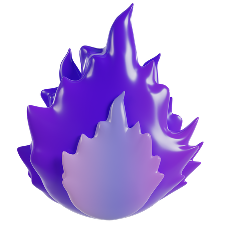Purple Flame 3D Icon