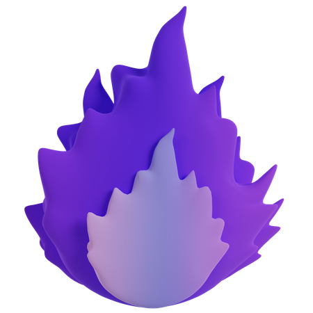 Purple Flame 3D Icon