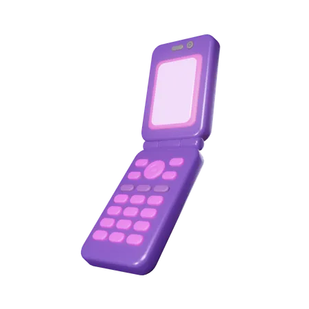 Purple Flip Phone  3D Icon