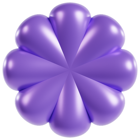 Purple Geometric Blossom Design  3D Icon